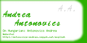 andrea antonovics business card